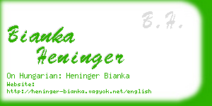 bianka heninger business card